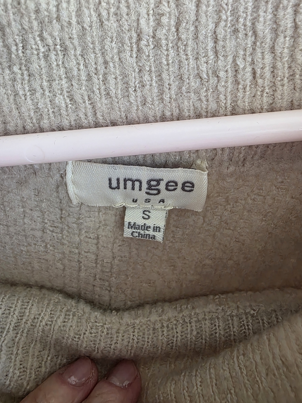 Umgee Cream Ribbed Cowl Neck Sweater - Picture 3 of 3
